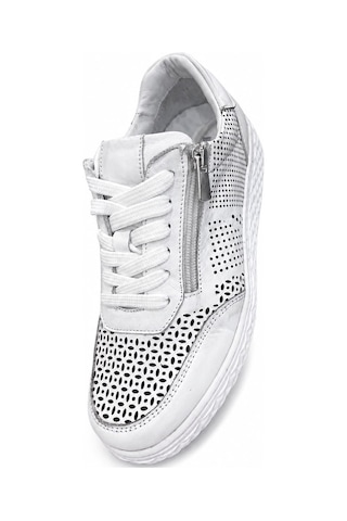 Papucumun Dünyası Kadın Hakiki Deri Nefes Alan Ortopedik Konfor Yan Fermuar Detaylı Sneaker Beyaz