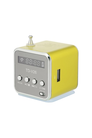 Xindoker Sarı Mini Taşınabilir Hoparlör - Fm Radyo, Tf Kart, Usb Ve Aux Girişi Desteğiyle