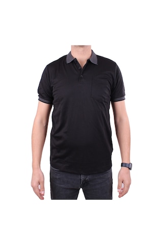 Twister Jeans Twister 2304 Siyah Günlük Kısa Kol Normal Kesim Pamuklu Polo Yaka Erkek Tişört Siyah
