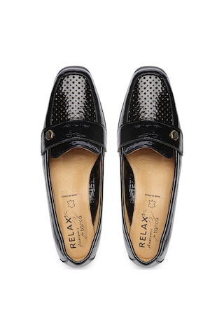 Relax Anatomic Kadın Hakiki Deri Siyah Mokasen & Loafer Ayakkabı 611 E6212 Bn Ayk Black Vernıce Siyah