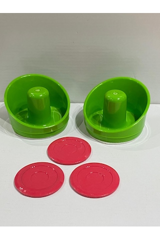 Havalı Hokey Masası İçin 2 Adet Tokaç - 3 Adet Disk Çok Renkli