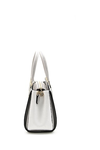 Silver Polo Sp1136 Kadın El Çantası Logolu Beyaz-a.gri
