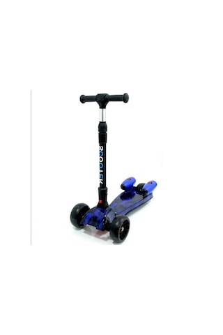 Işıklı Sesli Duman Atan 100 Kg Taşıma Kapasiteli Desenli Büyük Boy 3 Tekerlekli Çocuk Scooter Mor