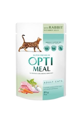 Optimeal Havuç Jöleli Tavşanlı Yetişkin Kedi Maması 85 G