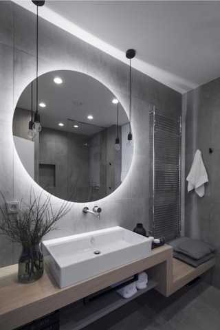 Nuun Dekor 90cm Beyaz Ledli Duvar Aynası Dekoratif Yuvarlak Ayna Banyo Aynası - Trafolu Beyaz