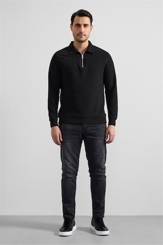 Süvari Siyah Regular Düz Yarım Balıkçı Yaka Sweatshirt Sw2013700003-s09 Siyah