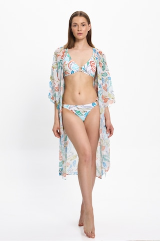 Toosalty Kadın Çok Renkli Geometrik Uzun Kimono 25pl15st Çok Renkli