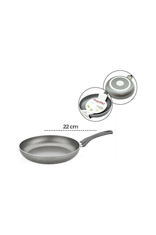 Papilla Fred 22 Cm Maxi Granit Tava - Tek Saplı Gri Kırçıllı Brkt-712272- 6'li Paket Diğer
