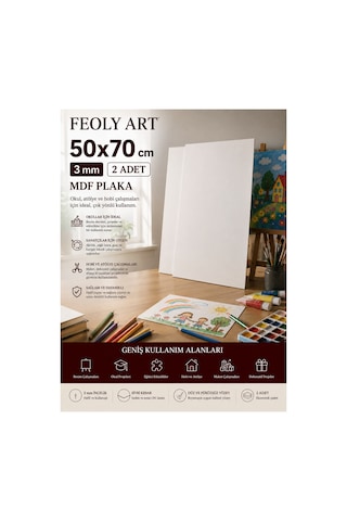 Mdf - 50x70cm Beyaz Lam Mdf Plaka 3mm / 2 Adet Ahşap Boyama, Maket, Hobi Ve Dekorasyon