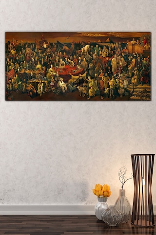 Dante Discussing The Divine Comedy With Dante Kanvas Tablo 80 x 40