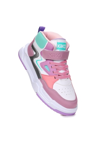 Kiko Kids Hayka-3 Cırtlı Kız Çocuk Spor Ayakkabı Lila - Beyaz - Şeker Lila - Beyaz - Şeker