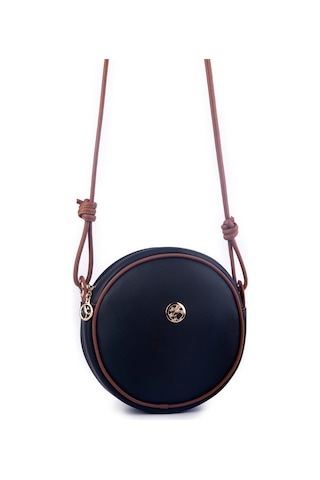 Nas Bag Kadın Yuvarlak Oval Yazlık Moda Çanta Siyah Taba Luna Siyah - Taba