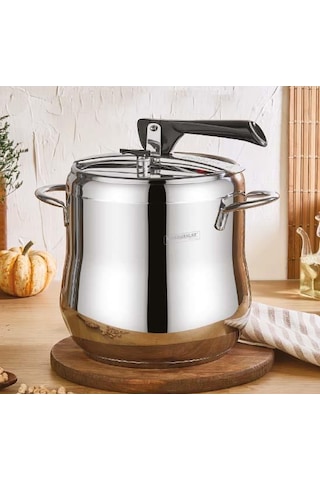 Klasik Düdüklü Tencere - 7 Litre Güveç Model Paslanmaz Çelik Siyah