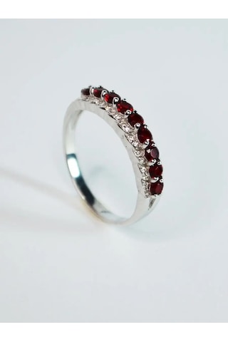 Lapshov Gümüş Yüzük Yoldaki Nano Granatlar 11221074 Gri