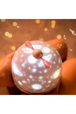 Springsun Led Işıklı Güneş Sistemi Projektörü, Usb Şarjlı Akıllı Gece Lambası, Müzik Ve Bt Özelliği İle Pil Dahil Değil