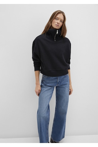 Mavi Kadın Yarım Fermuarlı Sweatshırt Siyah 1s10434-900 Siyah