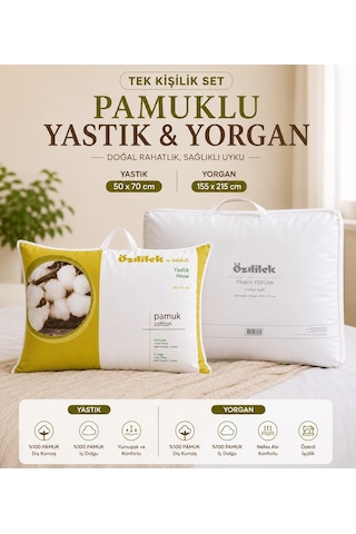 Özdilek Doğal 1 Adet Pamuk Yorgan +1 Adet Pamuk Yastık Beyaz