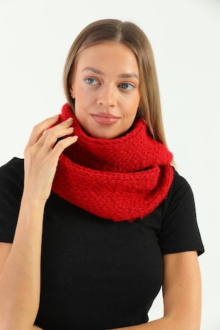 Kadın Kırmızı Örgü Boyunluk Kırmızı