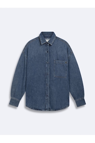 Ltb Glenna Oversize Jean Mavi Gömlek Mavi L