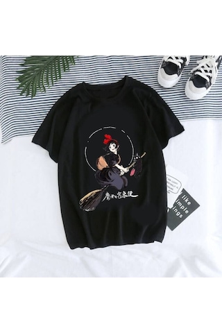 Noıssey Kırmızı Etiket Gala Unisex Totoro Stüdyo Ghibli Goth T-shirt Model81 17038 Siyah