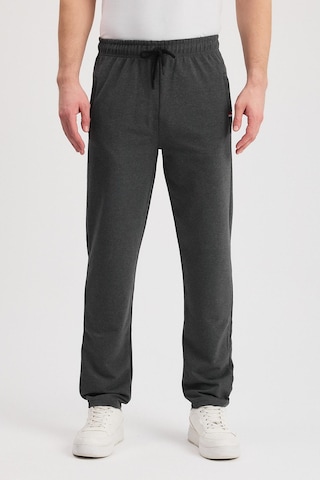 Antrasit Erkek Fermuarlı Cepli Nakış Detaylı Düz Paça Rahat Kesim Günlük Eşofman Altı Antrasit