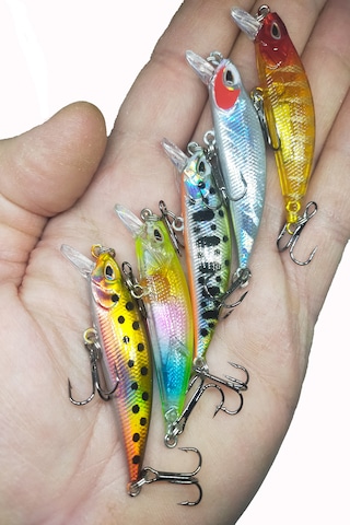 5 Adet Kutulu Lrf Ve Spin Suni Rapala 5.8 Cm 5.4 Gr Balık Yem Seti