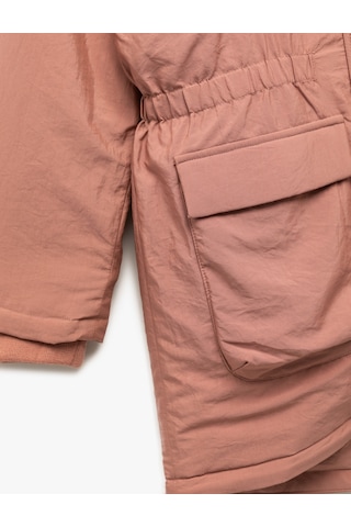 Koton Peluş Detaylı Uzun Kollu Cepli Kapşonlu Mont Pembe 6wkg00012aw Gül