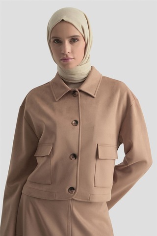 Armine Ceketli Süet Takım 25kd1703 Taba Taba