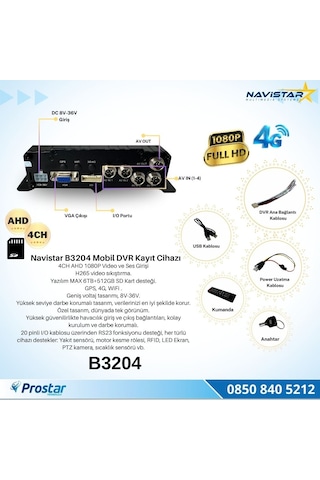 4 Kanal Ahd 1080p Harddisk Ve Sd Kart Destekli Profesyonel Mobil Dvr Kayıt Cihazı