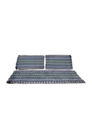 Z Tech Serme Oto Koltuk Kılıfı Minderi, 3 Parça Set, Kilim Dokuma, Mavi-karışık