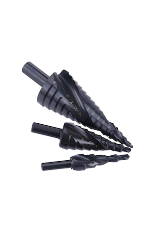 Fosenze 3'lü Hss Kobalt Basamaklı Matkap Ucu Seti 4-32mm, Metal Ve Ahşap İçin Üçgen Saplı, Hızlı Delme