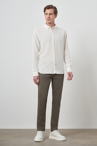 Morven Erkek Beyaz Trend Keten Slim Fit Düğmeli Yaka Gömlek 25ys004013600 Beyaz Beyaz