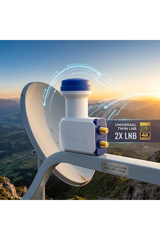 Rose Mag Uydu Unıversal Twin 0.1db 3d 2'li Full Hd Lnb
