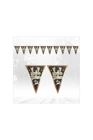 Mutlu Yıllar Üçgen Bayrak Flama - 1,60 Mt