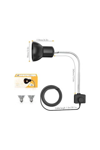 Xindoker Kaplumbağa Ve Sürüngenler İçin 25w Uvb Uva Isıtma Lambası - Dönebilir Klipsli Avize İle