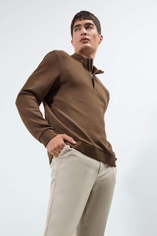 Defacto Regular Fit Dik Yaka Yarım Fermuarlı Sweatshirt F2821ax25aubn595 Kahve