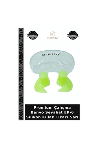Premium Çalışma Banyo Seyahat Ep-6 Silikon Kulak Tıkacı Sarı