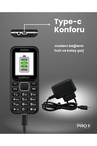 Mpıa Yerli Üretim Kamerasız Tuşlu Cep Telefonu 7 Gün Şarj Asker Yaşlı Öğrenci Ofis Telefonu 2 Yıl Garanti