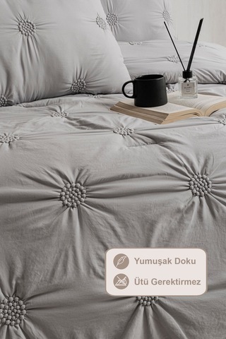 Elart Maria Comfort Uyku Seti Çift Kişilik Gri