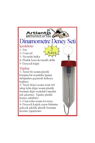 Dinamometre Deney Yapım Seti 3 Adet Deney Proje Tasarım Şırıngalı Basit Dinomometre Modeli Deney Malzemesi Okul Sınıf Çok Renkli