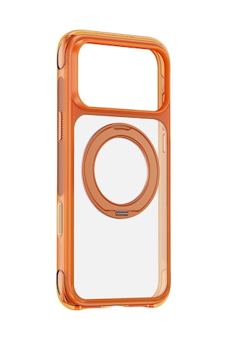Apple iPhone Uyumlu 18 Pro Max Kılıf Wiwu Ag-203 Aeroguard Ultra Serisi M-safeli Airbag Standlı Kapak Turuncu