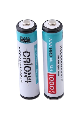 Orion 1000 mAh 1.2 V AAA Ni-MH Şarj Edilebilir İnce Kalem Pil 2'li