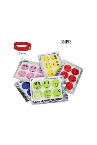 300 Adet Smiley Sivrisinek Kovucu Böcek Kovucu Etiketler