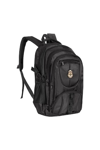 Nk Unisex Okul Sırt Çantası 15' Laptop Bölmeli 1900 Denye Kalın Kumaş Çanta Siyah