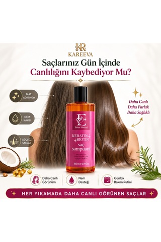 Edam Natural Keratin & Biotin Saç Şampuan 300 ML
