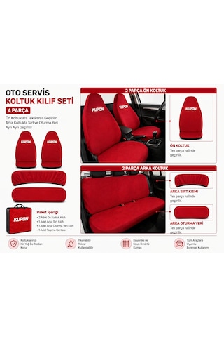 Günaks 4 Parça Oto Servis Koltuk Kılıf Seti Kırmızı Yazılı Ön Tek Parça, Arka Ayrı Sırt & Oturma, Evrensel Uyumlu, Yıkanabilir Pamuklu Kumaş 01 Günaks 4 Parça Oto Servis Koltuk Kılıf Seti Kırmızı Yazılı Ön Tek Parça, Arka Ayrı Sırt & Oturma, Evrensel Uyumlu, Yıkanabilir Pamuklu Kumaş 01