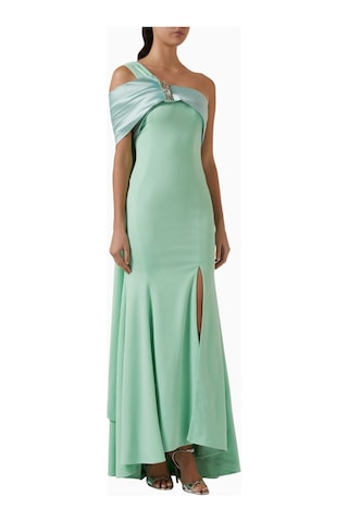 Ac By Aanchal Chanda Asymmetrical Yaka Maxi Kadın Elbise Yeşil