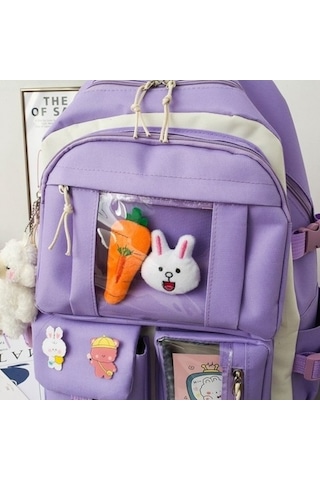 Luminousou Seti Pasifix Parça Okul Mor Kapasiteli Çantası Büyük 4 Ab Mor