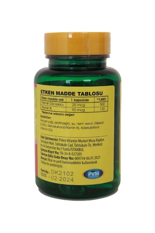 Vitapol Vitamin D3 Vitamin K2 100 Softgel Ocak 2025