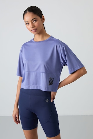 Tommy Life Eflatun Polyester Nefes Alan Dokulu İnce Esnek Oversize Fit Performans Kadın T-shirt - 97284 Eflatun